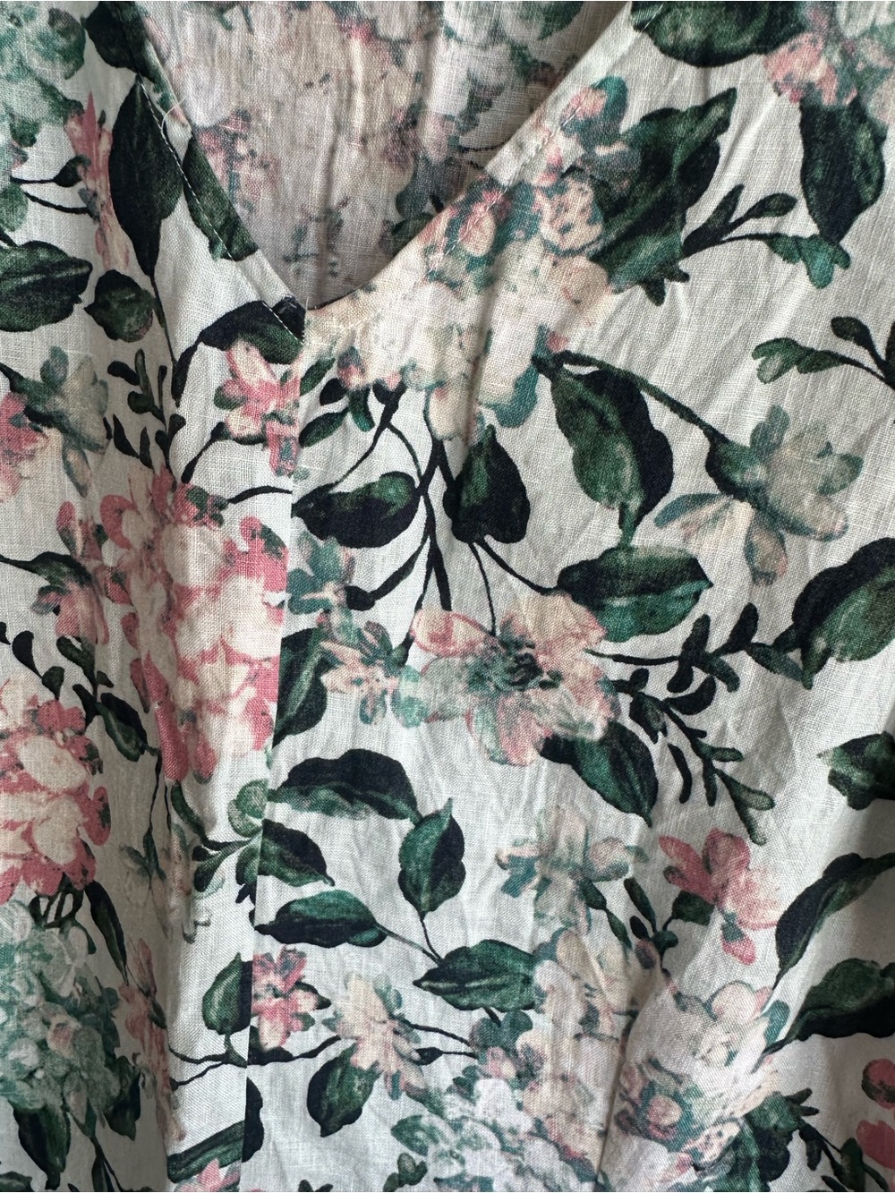 J. Jill Floral Sleeveless Linen Dress in White, Pink, Green - Picture 2 of 4
